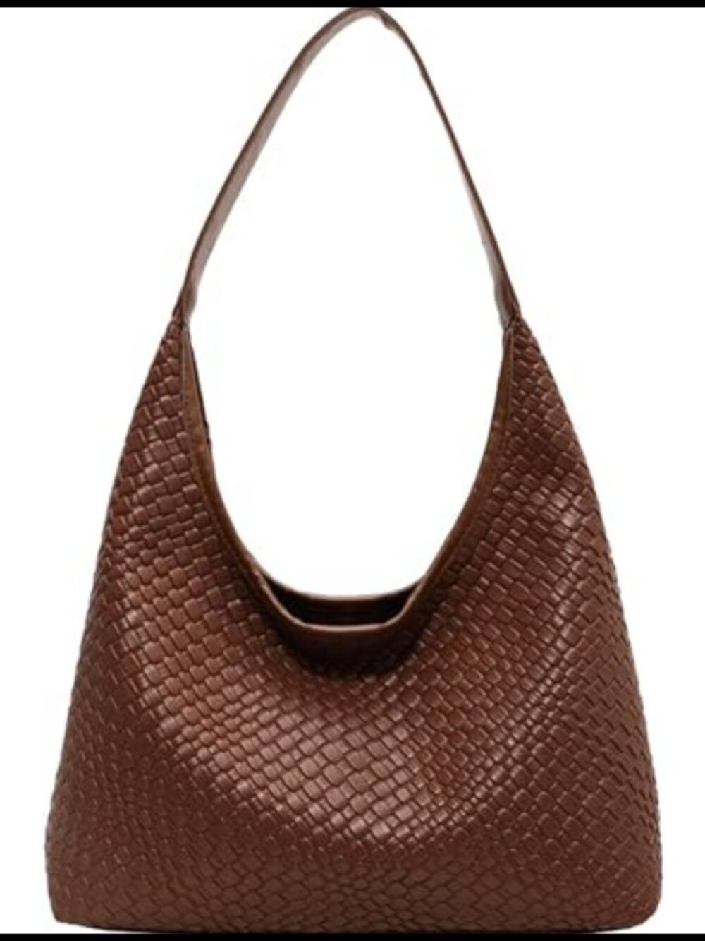 PU Leather Woven Tote Bag Top-Handle Shoulder Hobo Large Capacity Crossbody